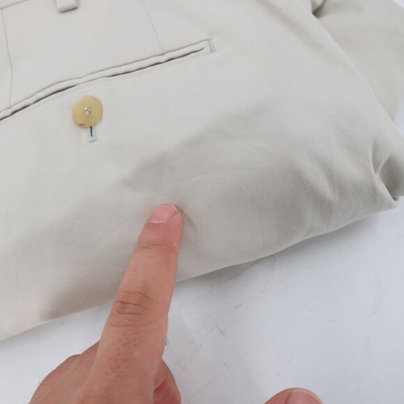 Brioni Journey Trouser mens 32x29 EU50 Sea Island Cotton Neutral flat front pant - Picture 15 of 15